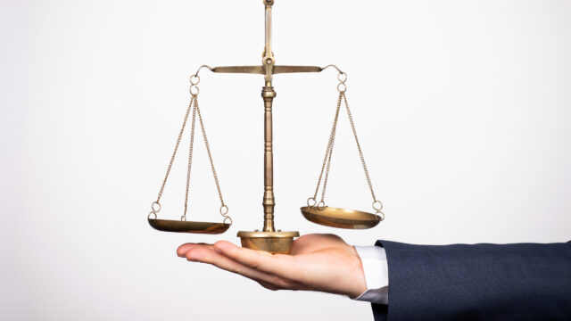 Man with scale. Legal law, advice and justice concept.